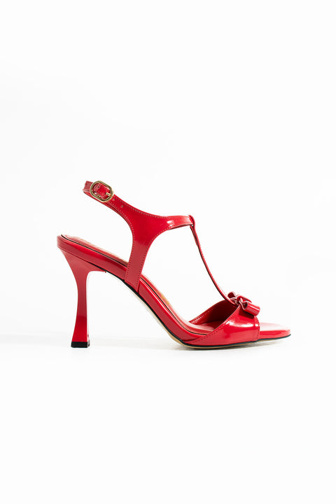 Desenli Tokalı T Bantlı Açık Burun İnce Topuklu Abiye Stiletto Sandalet | Gece Şıklığı
