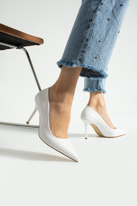 Rugan  9 cm Vegan Deri İnce Topuklu Stiletto | Etkileyici Şıklık! Mezuniyet Düğün Ofis İçin