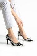 Siyah Beyaz Desenli İnce Stiletto