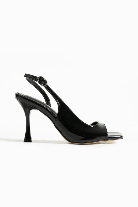 Rugan Bilekten Tokalı Açık Burun İnce Topuklu Stiletto Sandalet Abiye Özel Gün Kombinleri İçin