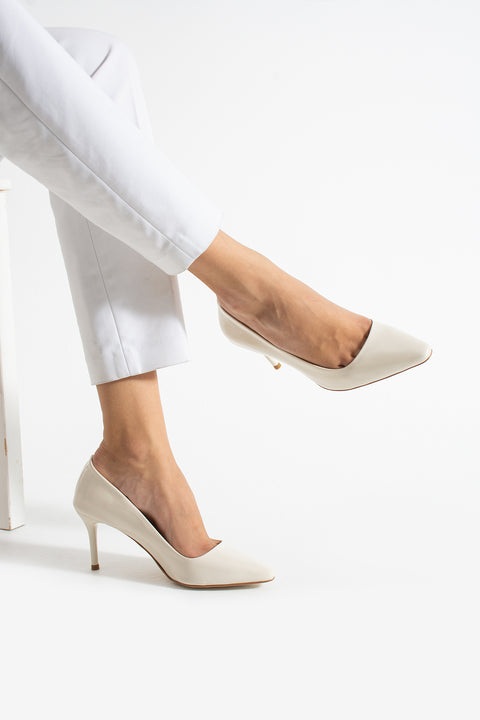 Parlak Vegan Deri Topuklu Ayakkabı – 7cm İnce Topuklu Şık Stiletto