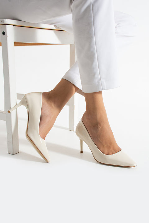 Parlak Vegan Deri Topuklu Ayakkabı – 7cm İnce Topuklu Şık Stiletto