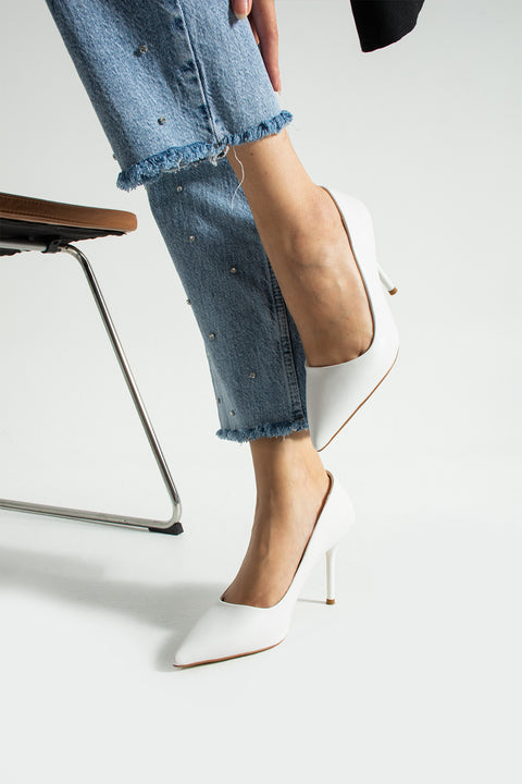 Rugan  9 cm Vegan Deri İnce Topuklu Stiletto | Etkileyici Şıklık! Mezuniyet Düğün Ofis İçin
