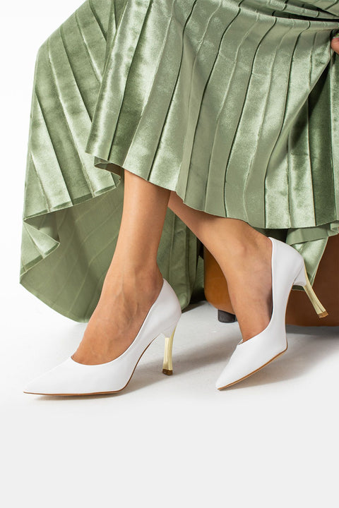 Kadın Leopar Desenli 9 cm Altın Kaplama Topuklu Stiletto – Vegan Deri, Hafızalı Ped, Şık ve Rahat