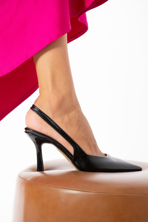Slingback İnce Topuklu Ayakkabı Kadın Sivri Burun Şık Günlük Ofis Abiye Model