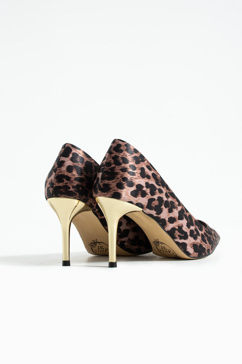 Topuklu Leopar Desenli Stiletto – 9 cm Sivri Burun Kadın Ayakkabı
