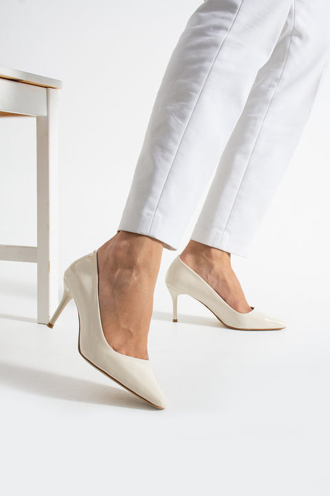 Parlak Vegan Deri Topuklu Ayakkabı – 7cm İnce Topuklu Şık Stiletto