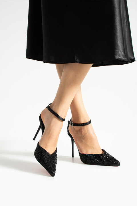 Topuklu Bilekten Bağlamalı Stiletto – 10 cm İnce Topuk Ayakkabı