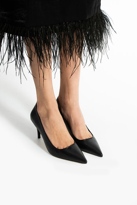 Şık Beyaz Vegan Deri Stiletto | Sivri Burun, 7 cm İnce Topuklu Günlük & Ofis Ayakkabısı