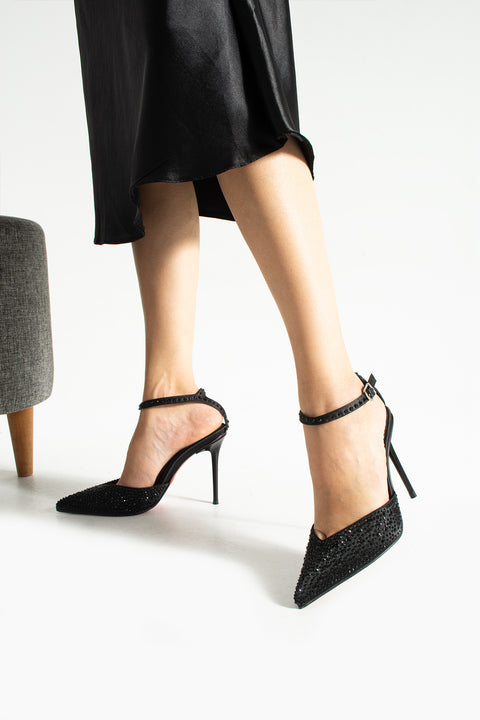 Topuklu Bilekten Bağlamalı Stiletto – 10 cm İnce Topuk Ayakkabı