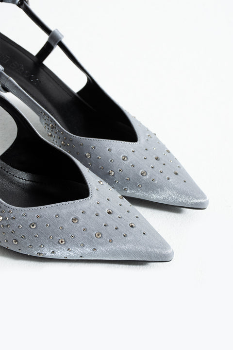 Taş Detaylı İnce Topuklu Slingback Stiletto – Şık ve Zarif Abiye Kadın Ayakkabı