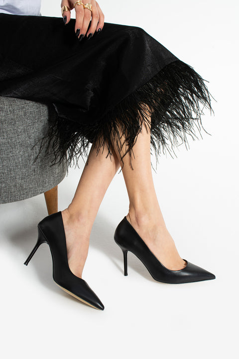 Rugan  9 cm Vegan Deri İnce Topuklu Stiletto | Etkileyici Şıklık! Mezuniyet Düğün Ofis İçin
