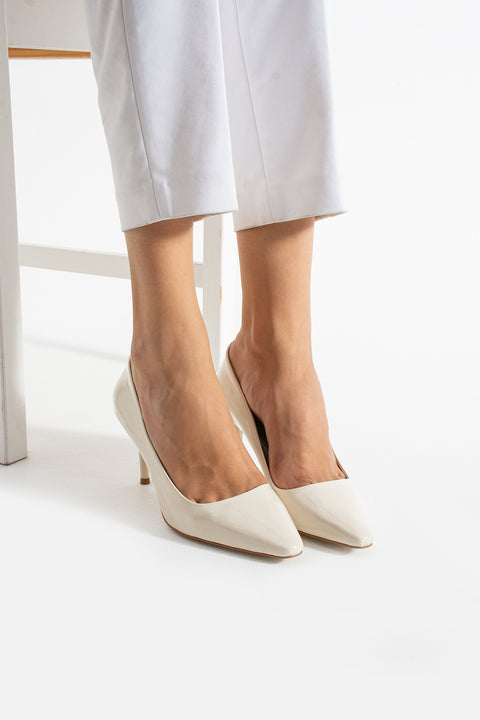 Parlak Vegan Deri Topuklu Ayakkabı – 7cm İnce Topuklu Şık Stiletto