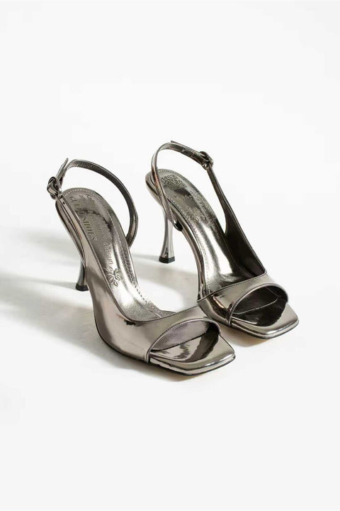 Rugan Bilekten Tokalı Açık Burun İnce Topuklu Stiletto Sandalet Abiye Özel Gün Kombinleri İçin