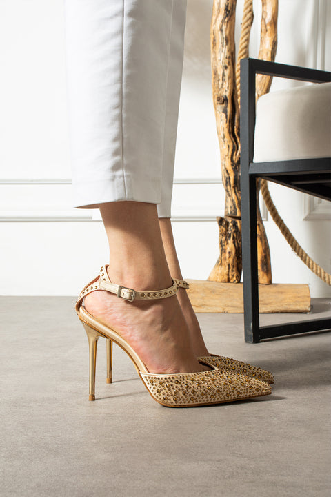 Topuklu Bilekten Bağlamalı Stiletto – 10 cm İnce Topuk Ayakkabı