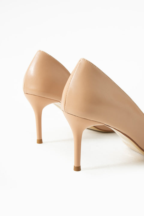 Mat Siyah Vegan Deri Stiletto – 7 cm İnce Topuklu Rahat Günlük Ofis Ayakkabısı