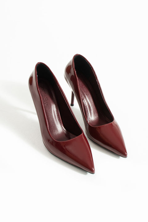 Rugan  9 cm Vegan Deri İnce Topuklu Stiletto | Etkileyici Şıklık! Mezuniyet Düğün Ofis İçin