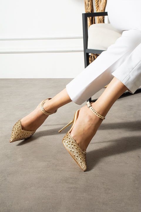 Topuklu Bilekten Bağlamalı Stiletto – 10 cm İnce Topuk Ayakkabı