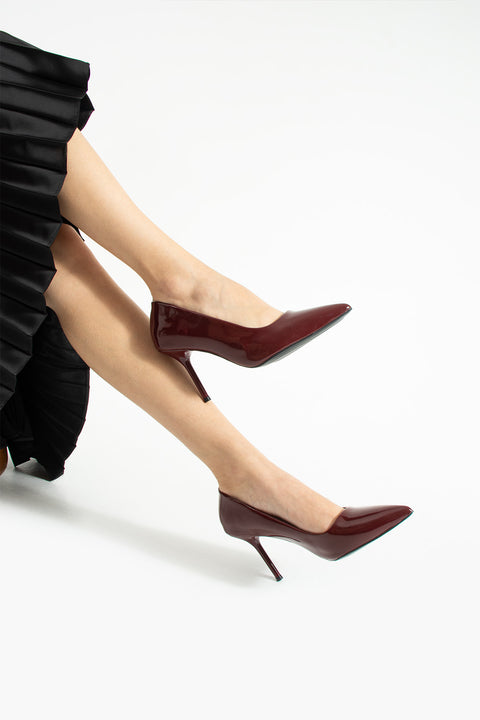 Rugan  9 cm Vegan Deri İnce Topuklu Stiletto | Etkileyici Şıklık! Mezuniyet Düğün Ofis İçin