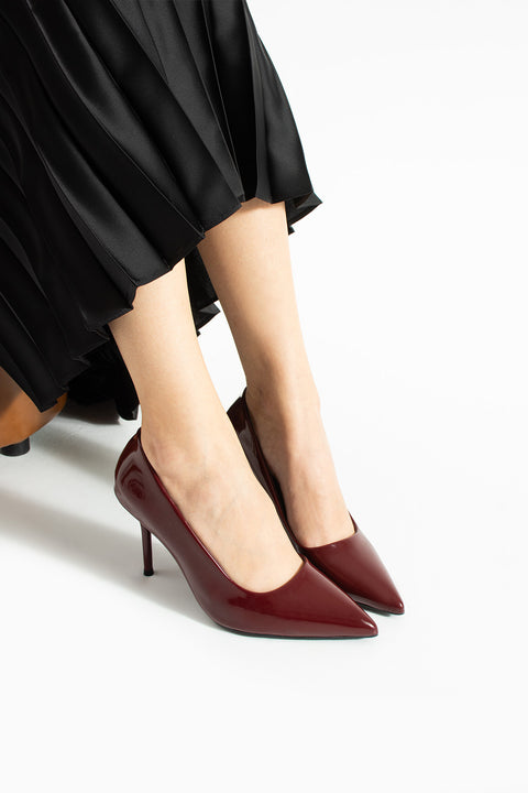 Rugan  9 cm Vegan Deri İnce Topuklu Stiletto | Etkileyici Şıklık! Mezuniyet Düğün Ofis İçin