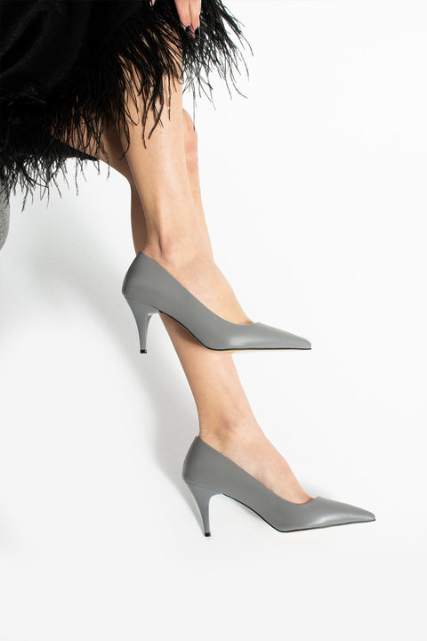 Şık Beyaz Vegan Deri Stiletto | Sivri Burun, 7 cm İnce Topuklu Günlük & Ofis Ayakkabısı