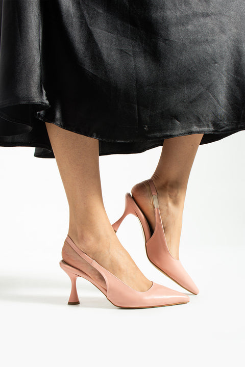 Rugan Sivri Burun Açık Yan Bantlı İnce Topuklu Kadın Stiletto Abiye Ayakkabı
