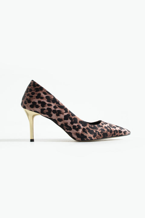 Topuklu Leopar Desenli Stiletto – 9 cm Sivri Burun Kadın Ayakkabı