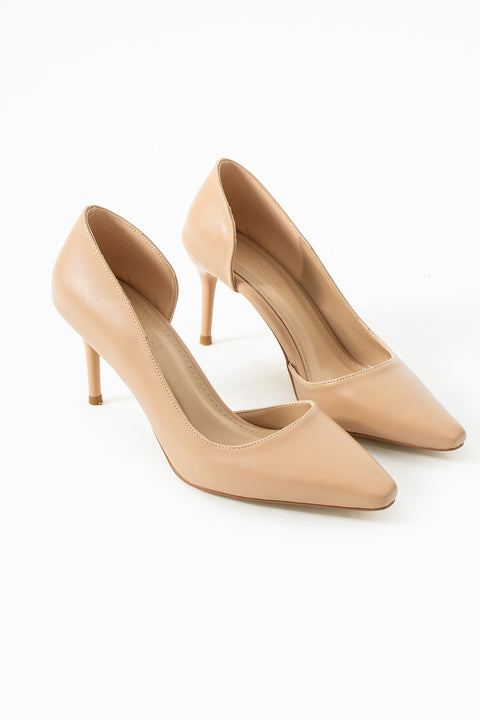 Mat Siyah Vegan Deri Stiletto – 7 cm İnce Topuklu Rahat Günlük Ofis Ayakkabısı