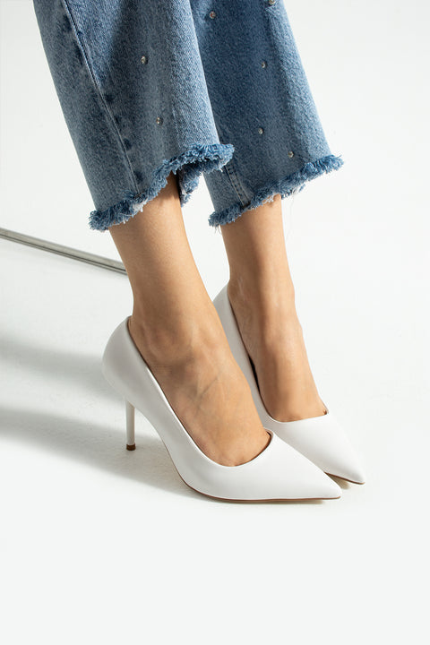 Rugan  9 cm Vegan Deri İnce Topuklu Stiletto | Etkileyici Şıklık! Mezuniyet Düğün Ofis İçin