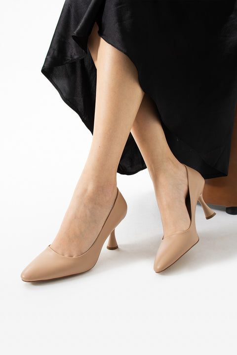 Yılan Derisi Desenli İnce Topuklu Stiletto Şık Rahat Vegan Deri Kadın Topuklu Ayakkabı