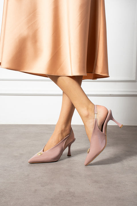 Düğme Detaylı Slingback İnce Topuklu Kadın Stiletto – Şık ve Zarif Abiye Ayakkabı