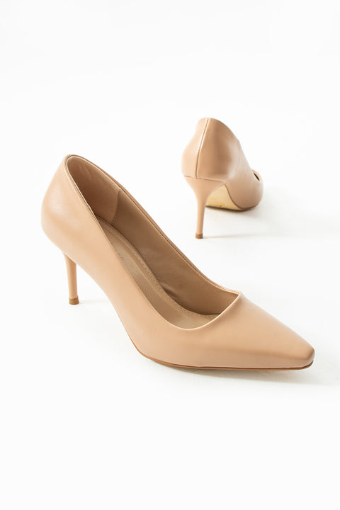 Parlak Vegan Deri Topuklu Ayakkabı – 7cm İnce Topuklu Şık Stiletto