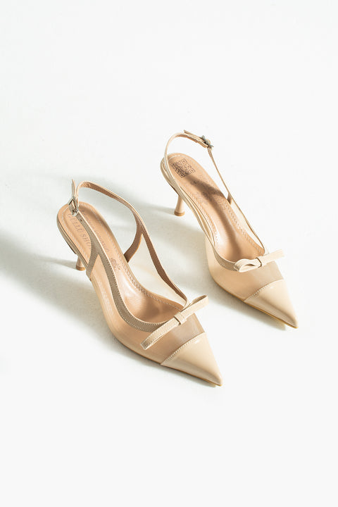 Rugan Şeffaf Detaylı Fiyonklu Stiletto – 7 cm İnce Topuklu Zarif Abiye ve Günlük Ayakkabı