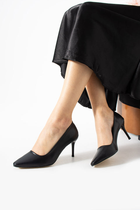 Parlak Vegan Deri Topuklu Ayakkabı – 7cm İnce Topuklu Şık Stiletto