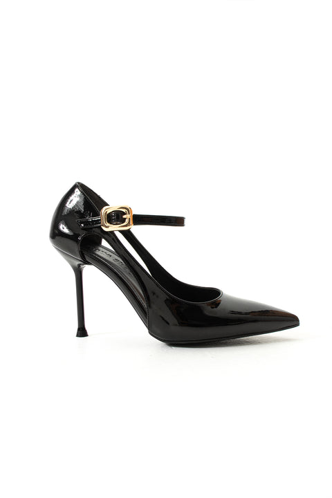 Stiletto – Bilekten Tokalı, Beyaz İnce Topuklu, Sivri Burunlu Rahat Kalıp Kadın Topuklu Ayakkabı
