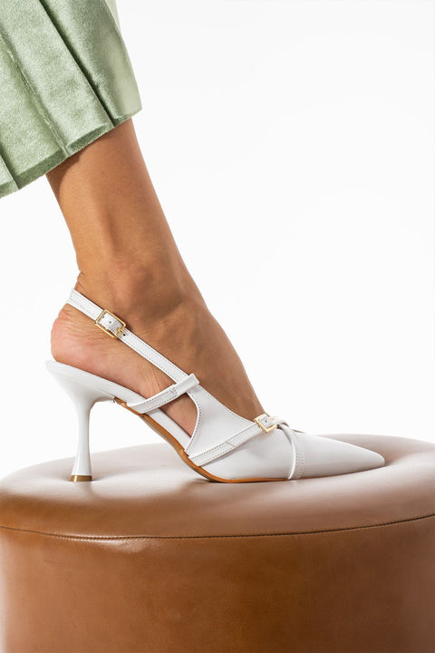 Kadın Topuklu Ayakkabı Abiye Ayakkabı Beyaz Stiletto Vegan Deri Rugan - Günlük Ve Özel Gün