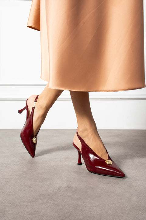 Düğme Detaylı Slingback İnce Topuklu Kadın Stiletto – Şık ve Zarif Abiye Ayakkabı
