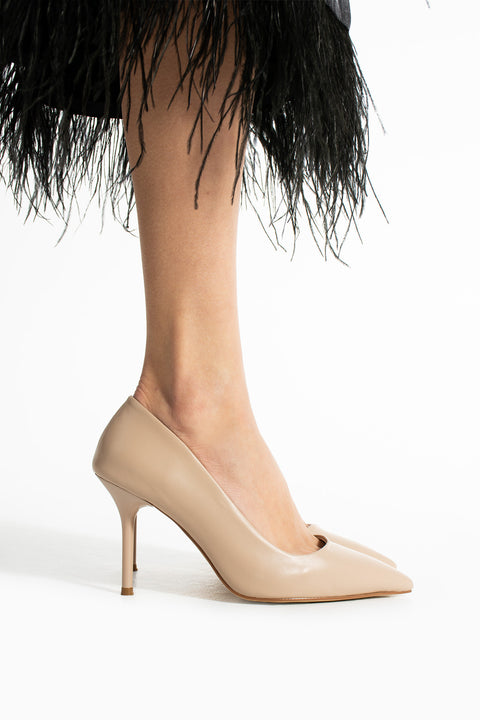 Rugan  9 cm Vegan Deri İnce Topuklu Stiletto | Etkileyici Şıklık! Mezuniyet Düğün Ofis İçin