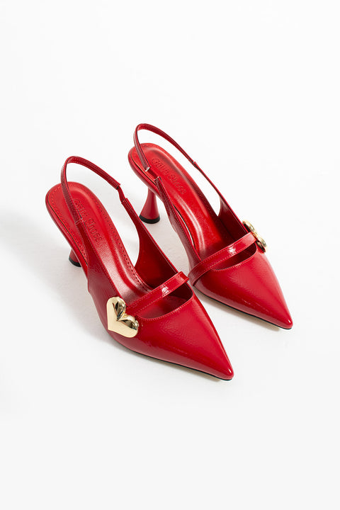 Rugan Kalp Tokalı Kadın Topuklu Ayakkabı – 7cm Rahat Vegan Stiletto