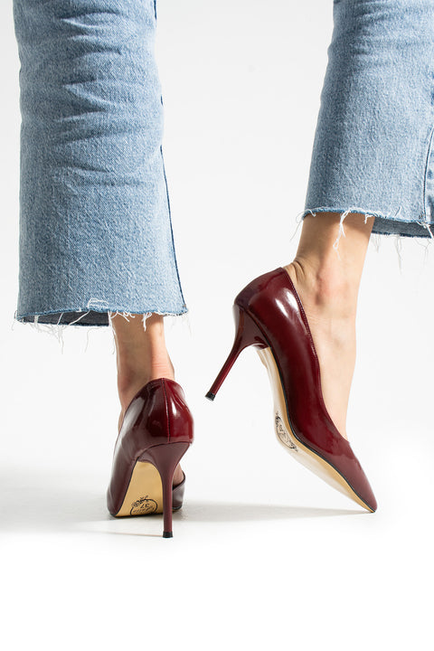 Rugan  9 cm Vegan Deri İnce Topuklu Stiletto | Etkileyici Şıklık! Mezuniyet Düğün Ofis İçin