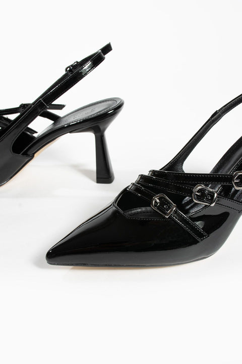 Rugan Stiletto – Parlak Vegan Deri Topuklu Kadın Ayakkabı | Günlük ve Özel Gün Şıklığı için Sivri Burunlu Şık Mode