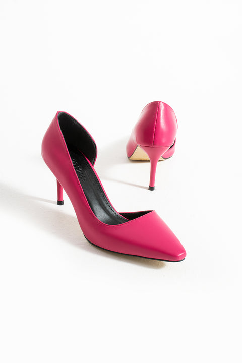 Mat Siyah Vegan Deri Stiletto – 7 cm İnce Topuklu Rahat Günlük Ofis Ayakkabısı
