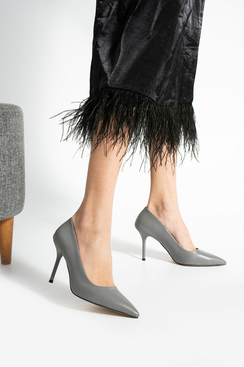Rugan  9 cm Vegan Deri İnce Topuklu Stiletto | Etkileyici Şıklık! Mezuniyet Düğün Ofis İçin