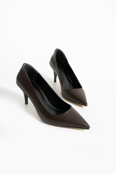 Şık Beyaz Vegan Deri Stiletto | Sivri Burun, 7 cm İnce Topuklu Günlük & Ofis Ayakkabısı