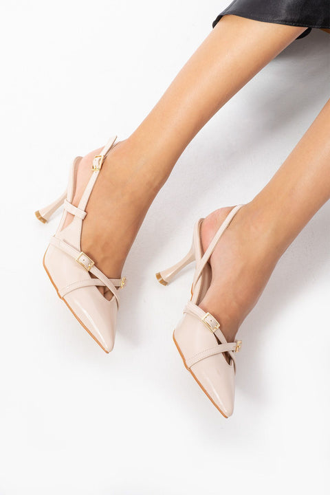 Kadın Topuklu Ayakkabı Abiye Ayakkabı Beyaz Stiletto Vegan Deri Rugan - Günlük Ve Özel Gün