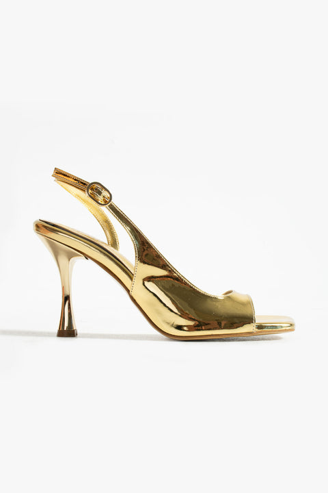 Rugan Bilekten Tokalı Açık Burun İnce Topuklu Stiletto Sandalet Abiye Özel Gün Kombinleri İçin