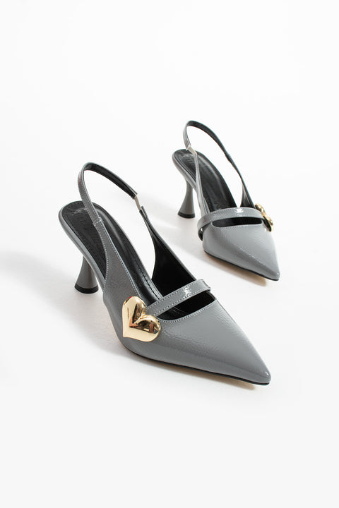 Rugan Kalp Tokalı Kadın Topuklu Ayakkabı – 7cm Rahat Vegan Stiletto