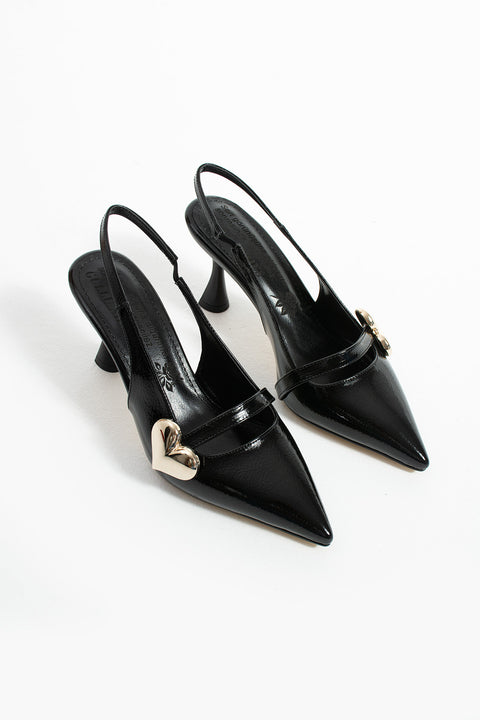 Rugan Kalp Tokalı Kadın Topuklu Ayakkabı – 7cm Rahat Vegan Stiletto