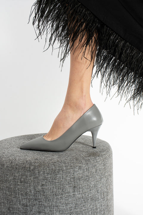 Şık Beyaz Vegan Deri Stiletto | Sivri Burun, 7 cm İnce Topuklu Günlük & Ofis Ayakkabısı