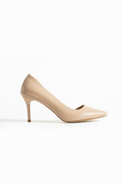 Mat Siyah Vegan Deri Stiletto – 7 cm İnce Topuklu Rahat Günlük Ofis Ayakkabısı